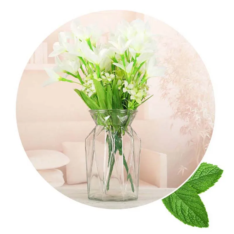 Креативная современная стеклянная ваза прозрачная цветная для цветов с