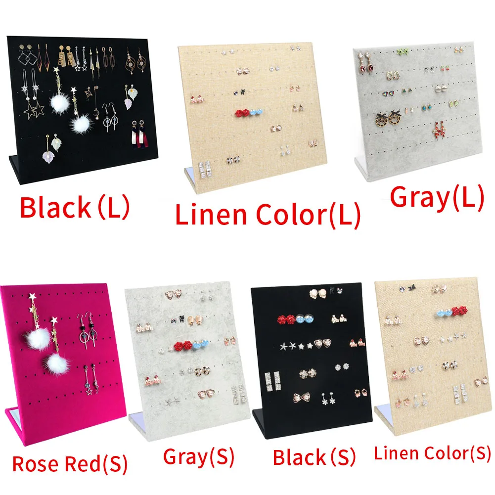 Держатель для сережек в форме буквы L бархатная Подставка ожерелья и браслета