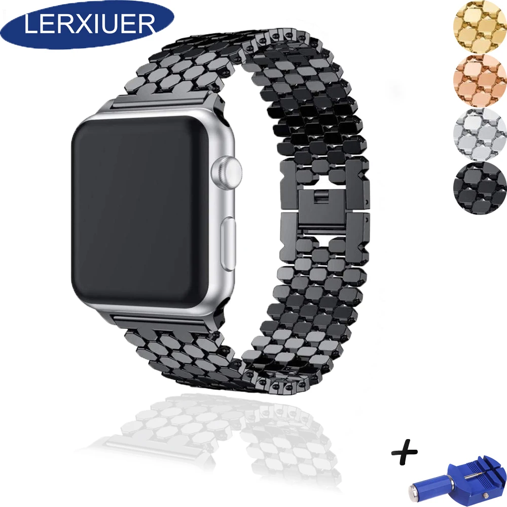 Ремешок для apple watch 42 мм 38 мм iwatch 44 мм 40 мм apple watch 4 3 2 1 аксессуары металлический браслет из нержавеющей стали correa