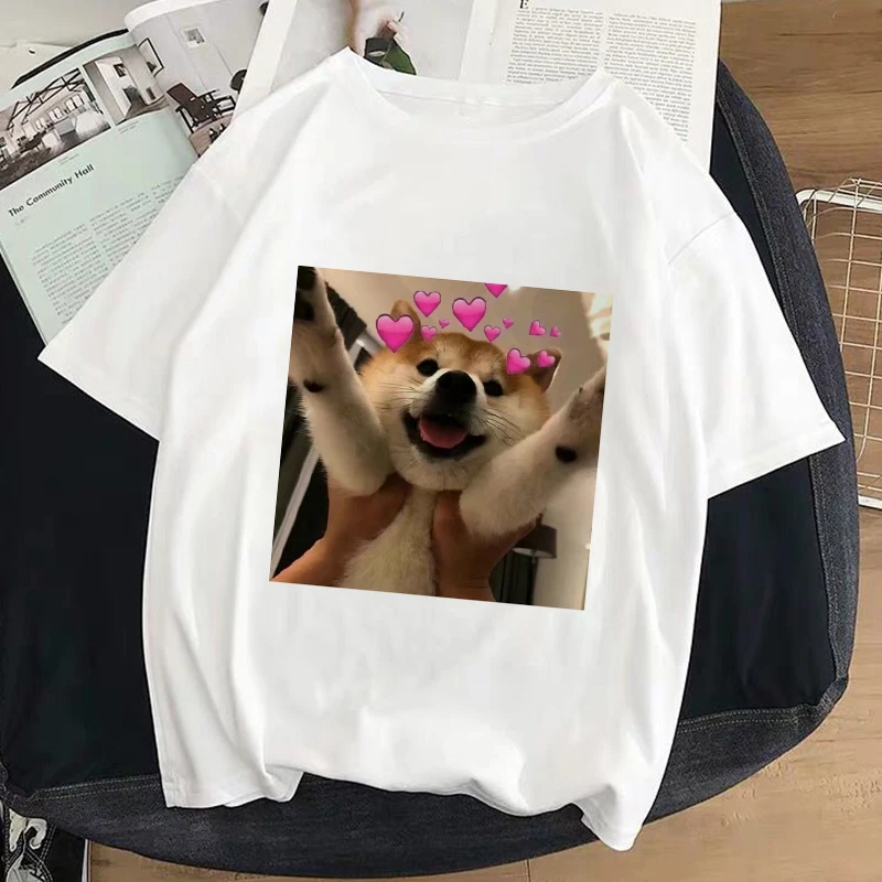 Футболка женская белая с принтом кошки Y2k |