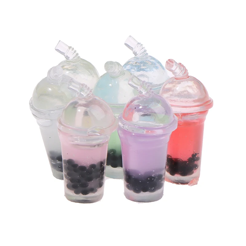 

New 5pcs 1:12 Dollhouse Miniature Simulation Bubble Tea Cup DIY Decor Accessories