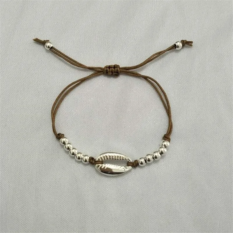 Женский и мужской браслет плетеный ручной работы оболочка золотого цвета 2019 |