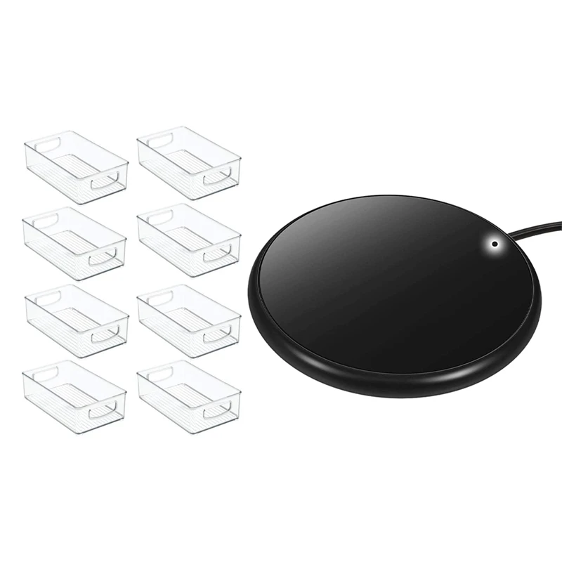 

8 шт. органайзер для холодильника ящики штабелируемые холодильник организаторов с Кофе Теплее Кружка коврик под давлением и температурой д...