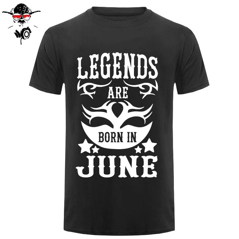 Летняя мужская футболка с принтом Legends Are Born In June футболка-забавный подарок на