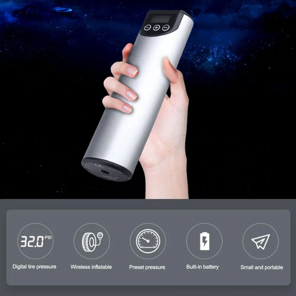 Car Electric Air Pump Rim Digital Display Rechargeable 12V 150PSI Portable Wireless Tire Inflator | Автомобили и мотоциклы