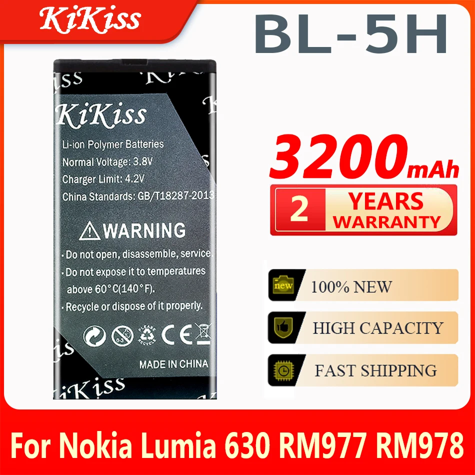 

High Quality 3200mAh BL-5H battery for Nokia Lumia 630 38 635 636 Lumia630 RM-977 RM-978 BL5H BL 5H Mobile phone