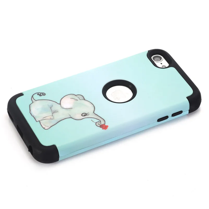 Для Apple iPod Touch 6 6th Generation чехол Сова цветы слон узор Чехлы резиновый Силикон + PC