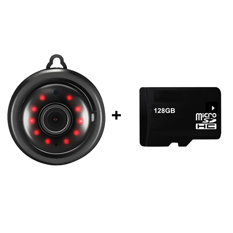 Camera With 128GB SNOSECURE HD 1080P Мини IP Камера домашней безопасности Dvr Ночное видение обнаружения движения мини-камера-Регистратор 2-полосная аудио легко установить Wi-Fi камера - Цвет: Camera With 128GB