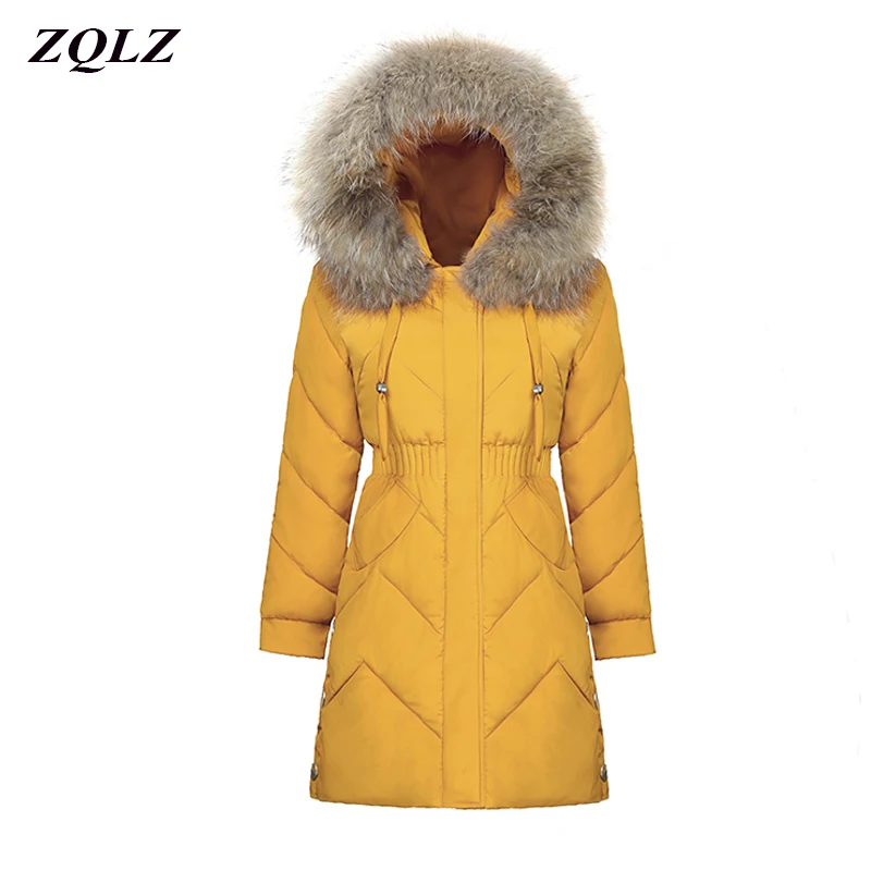 Zqlz размера плюс 4xl тонкая Длинная женская парка 2019 Зимняя Толстая теплая Женская
