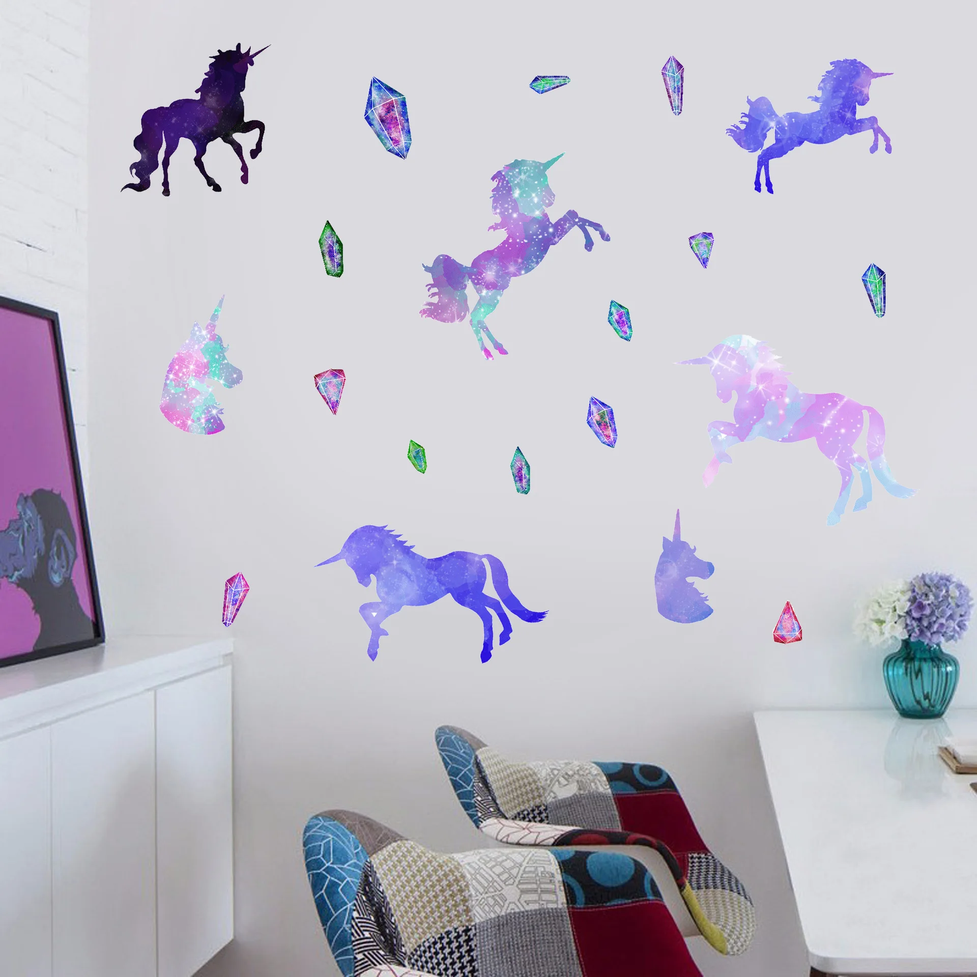 

dream Unicorn stikcers Wall Decor Removable Birthday Unicorn decorations Wall Decals Stickers Decor Kids Bedroom Nursery