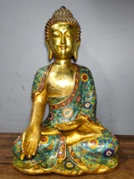 18 tibet buddhism old bronze cloisonne great buddha tathagata sakyamuni sitting buddha amitabha enshrine the buddha
