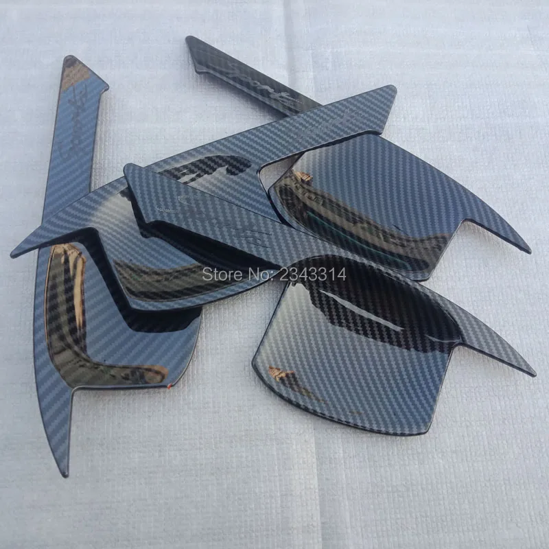 For Hyundai Tucson- Carbon Fiber Style Door Handle Bowl Cover Cup Cavity Trim Insert Catch Molding