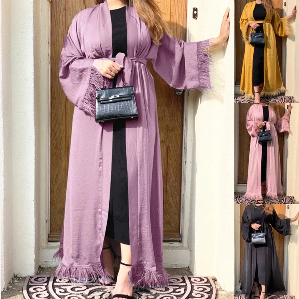 

Muslim Lace Open Abaya Cardigan Arab Maxi Dress Hijab African Dashiki Jalabiya Ramadan Eid Sexy Rich Long Robe Gowns Musulmane