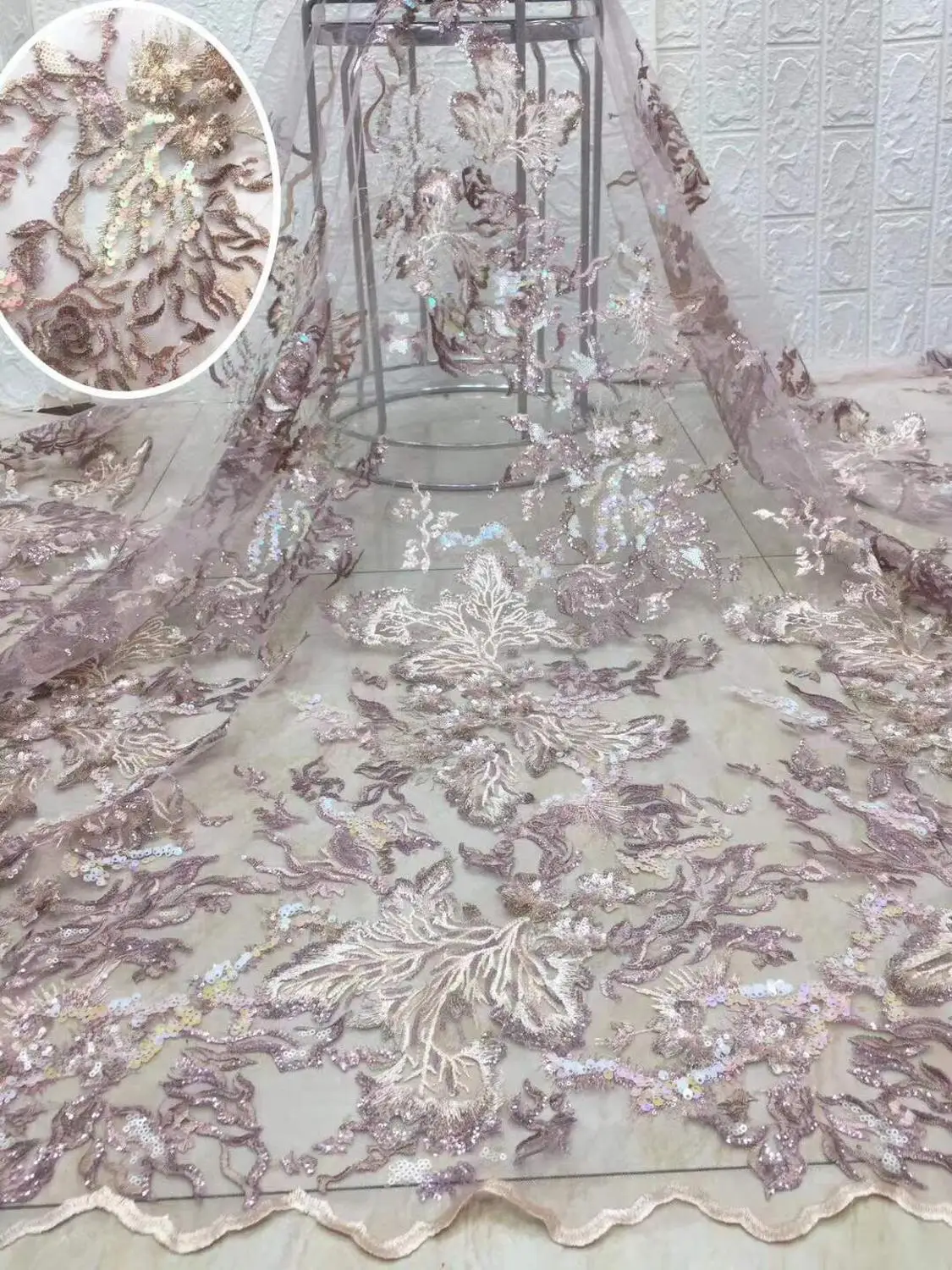 

Африканская кружевная ткань, нигерийские французские кружевные ткани Тюлевое кружево с блестками, ZH-88886 кружевная ткань, высокое качество, ...