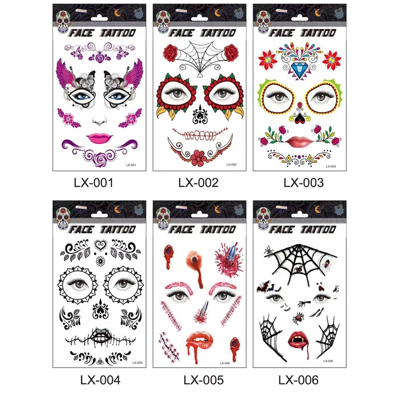 Для детей 1 9 шт. Хэллоуин лица макияжный стикер Специальный Водонепроницаемый
