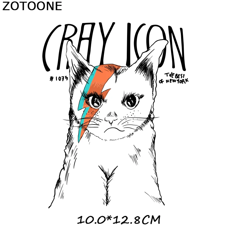 Детские термоклейкие стикеры ZOTOONE утюжок с надписью Кот для глажки одежды