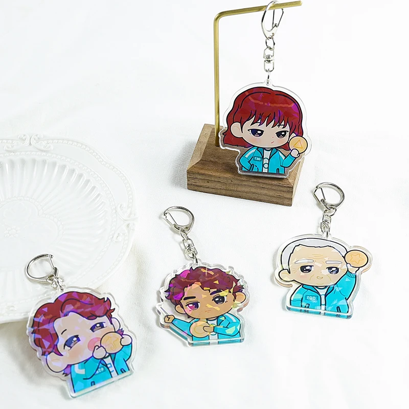 

Squid Game Men Women And Children Toys Key Buckle Hd Acrylic Popular Pendant Anime Keychain Car Keys Keychain Accessories