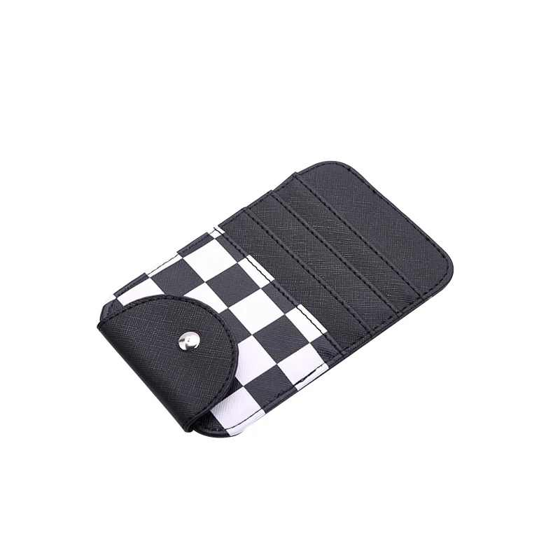 Black white plaid Автомобильный солнцезащитный козырек, сумка для хранения, интерьерная открытка с украшениями, очки для отделки, для Mercedes Smart 450 451 453 fortwo forfour, аксессуары для стайлинга автомобилей - Название цвета: Black white plaid