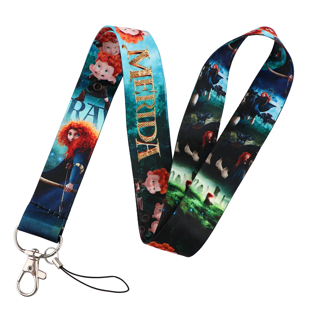 

LB2102 Brave Princess Lanyard Keychain ID Card Badge Holder Camera for USB Badge Holder DIY Hanging Rope Neck Straps