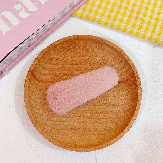 B-Pink Милые заколки для волос из кроличьего меха, заколки для волос, детские заколки для волос, овальные Четырехсторонние заколки для волос для девочек, заколки для волос, головные уборы - Цвет: B-Pink