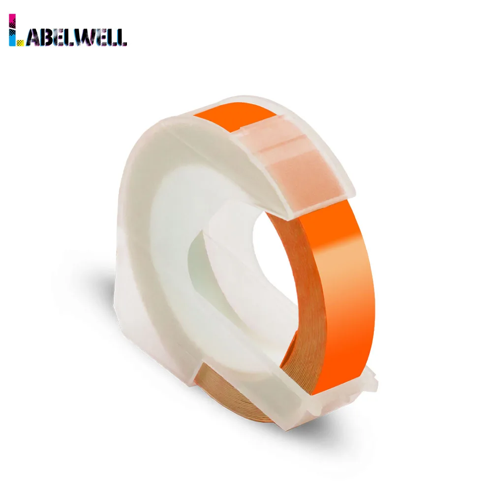 Labelwell флуоресцентная оранжевая 3D пластиковая лента с тиснением для 9 мм Ручная