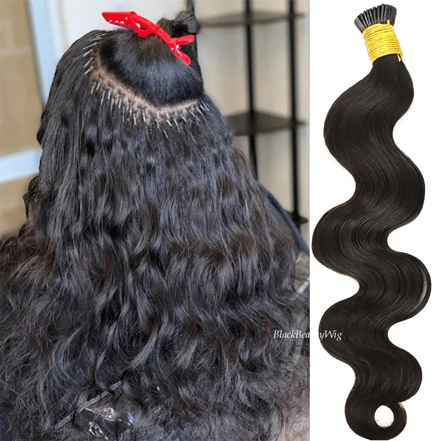

Micro Link I Tip Human Hair Extension Body Wave Pre Bonded Brazilian Remy Hair Micro Beads Stick I Tip Hair 100strands 100grams
