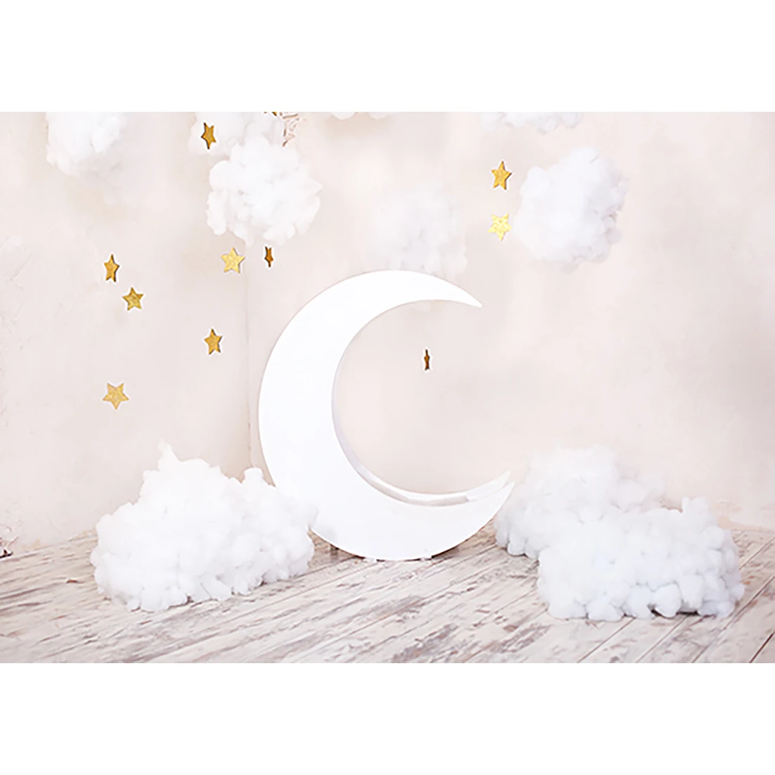 Фон для детской фотосъемки с изображением Луны звезд облаков компьютерная