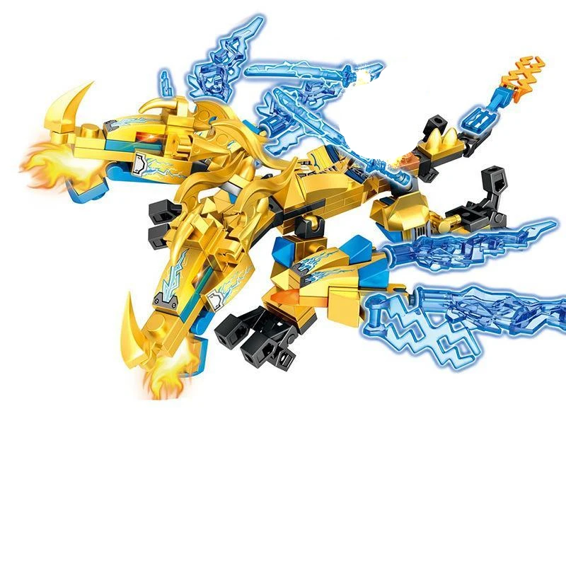 Игрушка 4in1 2021 серии ниндзя Golden Warrior мех меха робот Дракон сезон 14 строительные