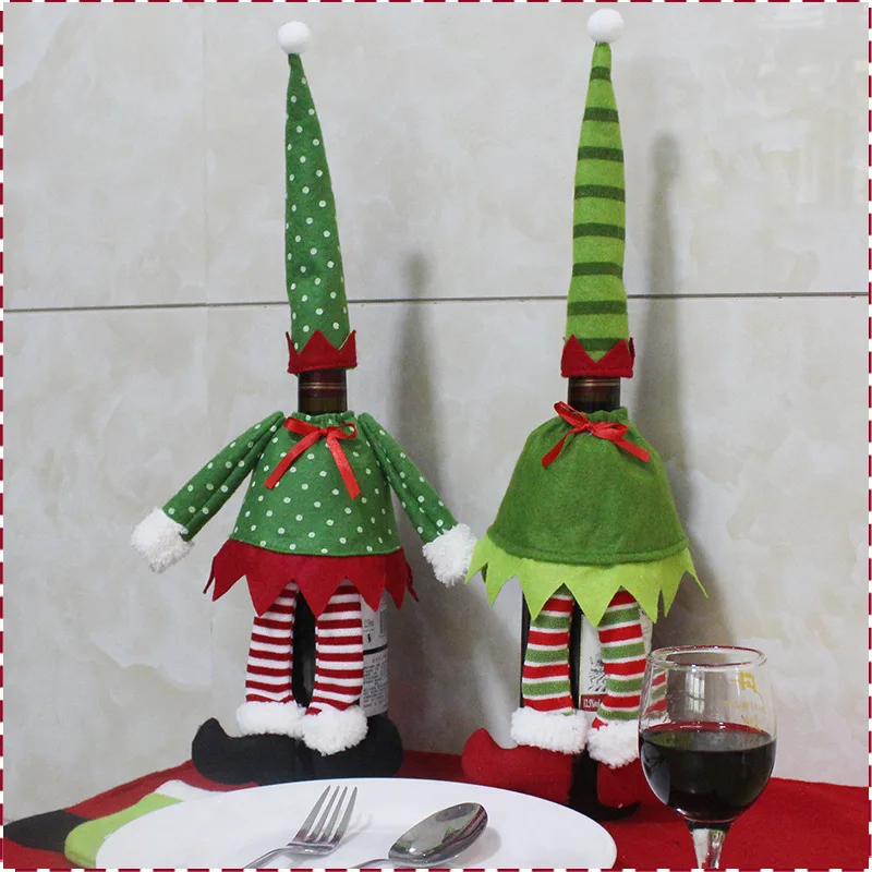 

Christmas wine set Christmas wine bottle set elf wine champagne set Christmas decoration.