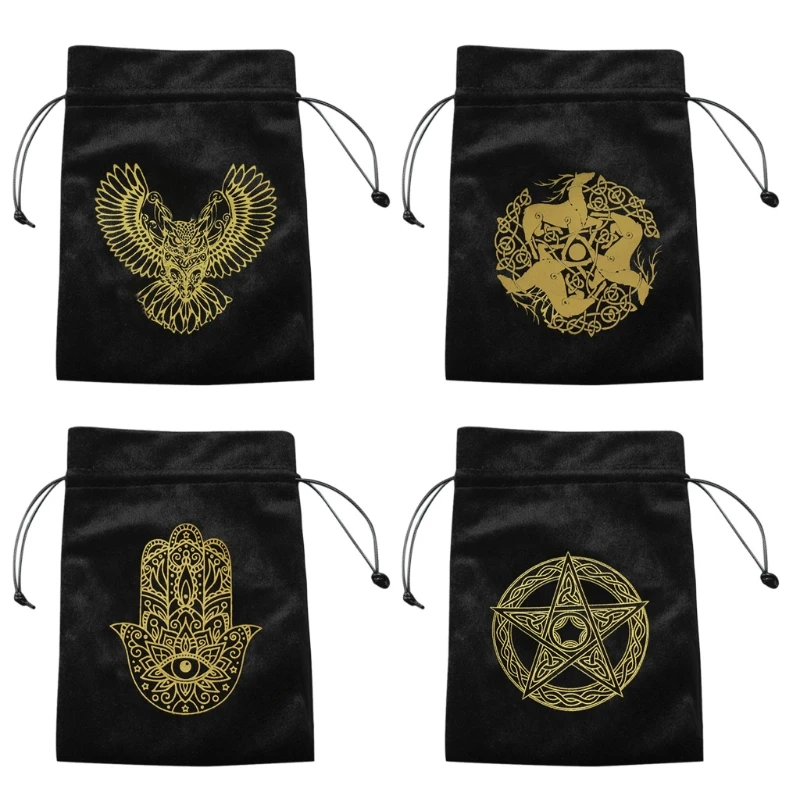 

N58B Tar-ot Divination Tar-ot Card Pad Pendulum Ma-gic Tar-ot Altar Table Cloth Board Game Velvet Tar-ot Velvet Bag