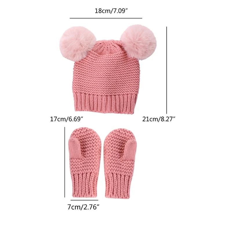 

Kids Girls Boys Gloves Baby Winter Warm Crochet Knit Hat Beanie Cap+Mittens Set