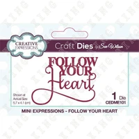 hot selling follow your heart craft metal cutting dies diy scrapbook diary embossed paper card album craft template new arrive