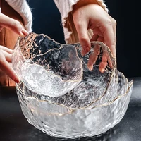 japanese glass bowl transparent fruit plate home creative phnom penh salad girl heart dessert cutlery set