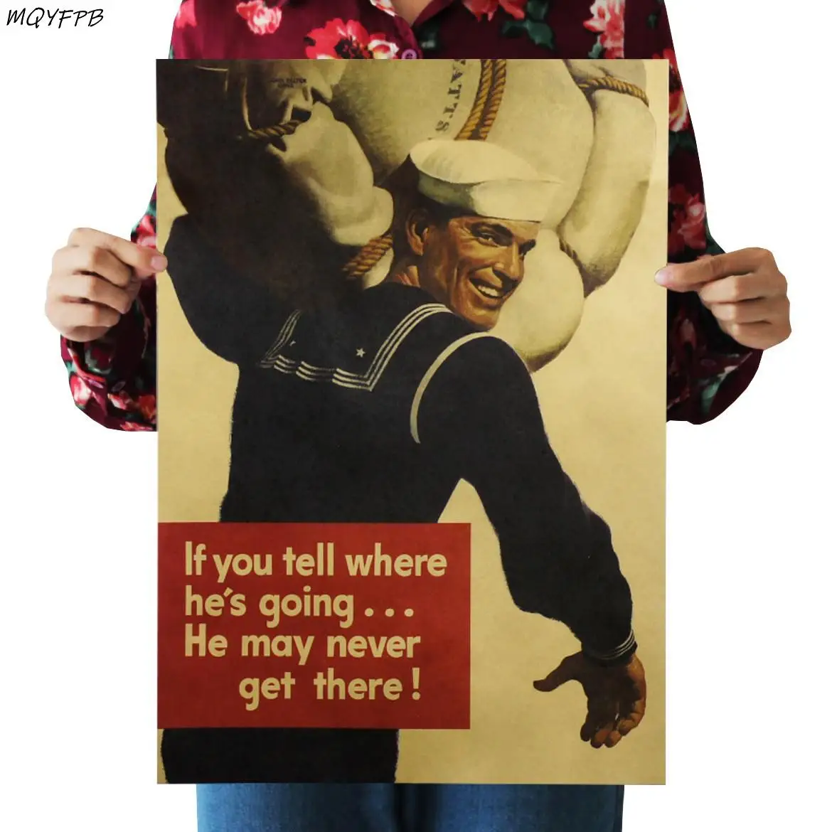 

World War II American Navy Kraft Paper Poster Home Wall Room Decoration Painting 50.5x35cm