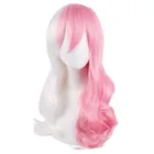 Женский длинный парик Monomi, белый двухцветный парик из аниме данганронпа, синтетический парик для косплея, 70 см