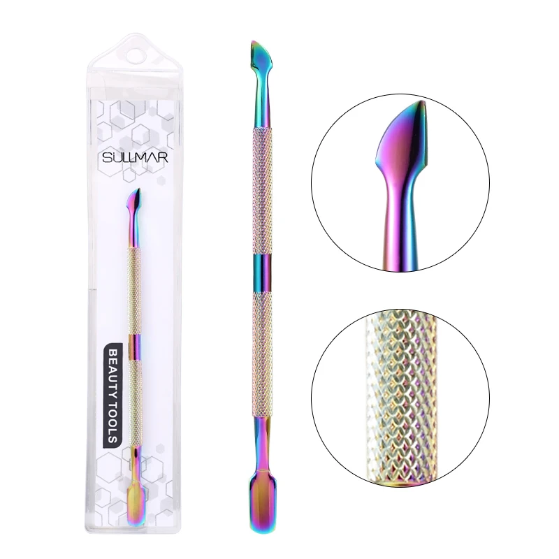 10 стилей Радужный Толкатель для кутикулы из нержавеющей стали фотографические