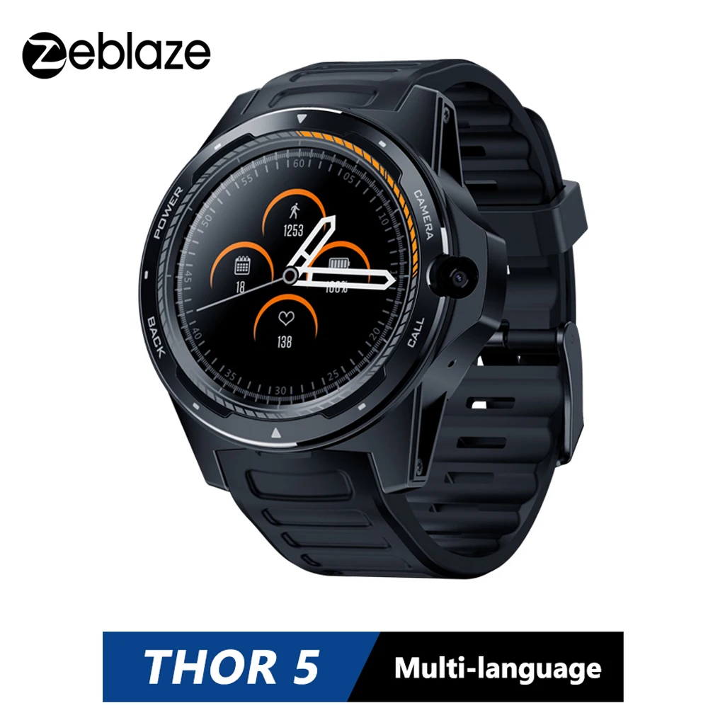 Новые Zeblaze THOR 5 гибридные умные часы с двойной системой 1 39 &quotAOMLED экран 454*454p x 2 ГБ +