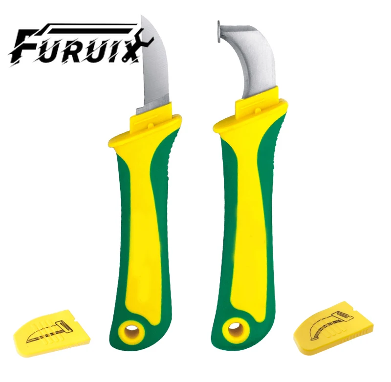 

Utility Knife with Hawkbill Blade, This Lockback Utility Knife for Cable Skinning For Rubber Cable Wire Hand Tools