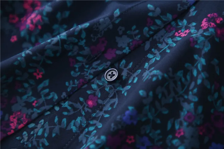 

Spain Comfortable micro stretch floral long-sleeved shirt