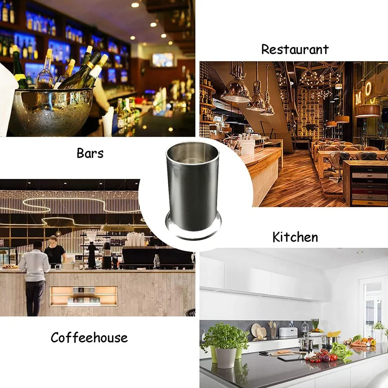 

Stainless Steel Straw Holder, Counter-Top Straw Dispenser, Cutlery Organizer, Spoons Forks Chopsticks Storage