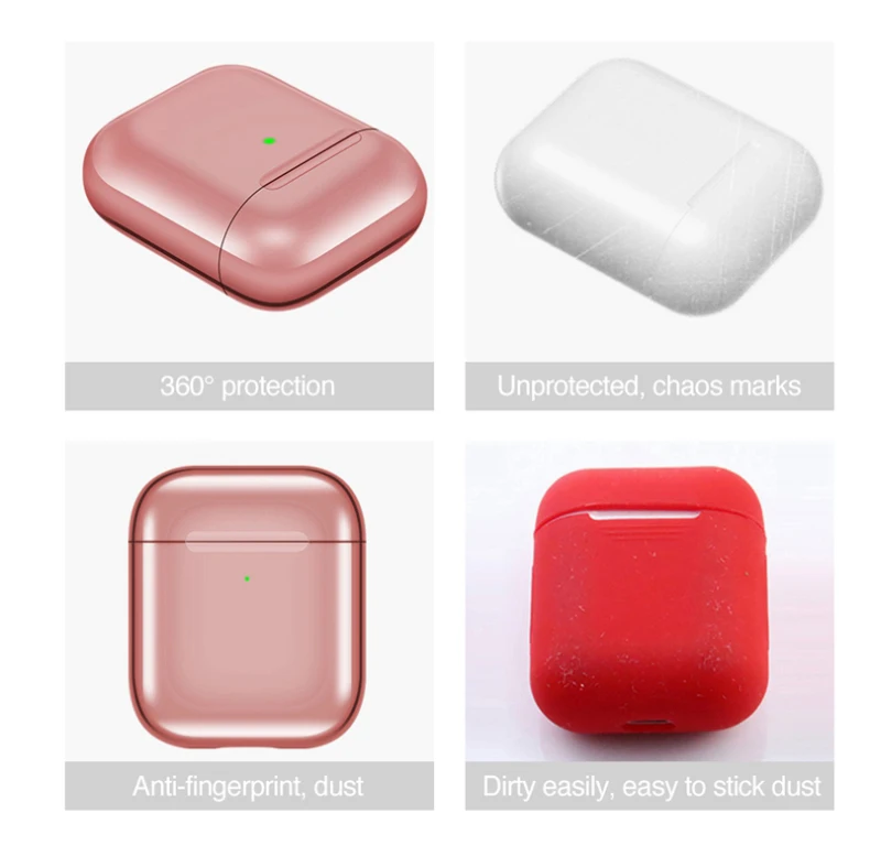 Роскошный защитный чехол для Airpods 2& 1, противоударный чехол с защитой от отпечатков пальцев для Air Pods 2, покрытие для наушников