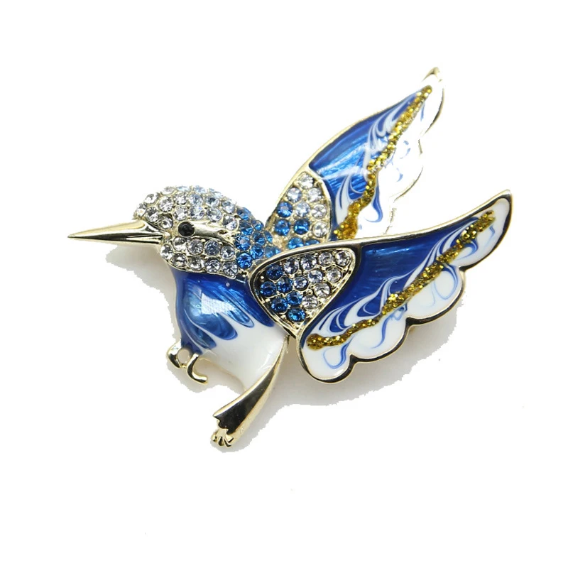 Элегантная булавка Женская Брошь Стразы подарки для груди с мультяшным Колибри