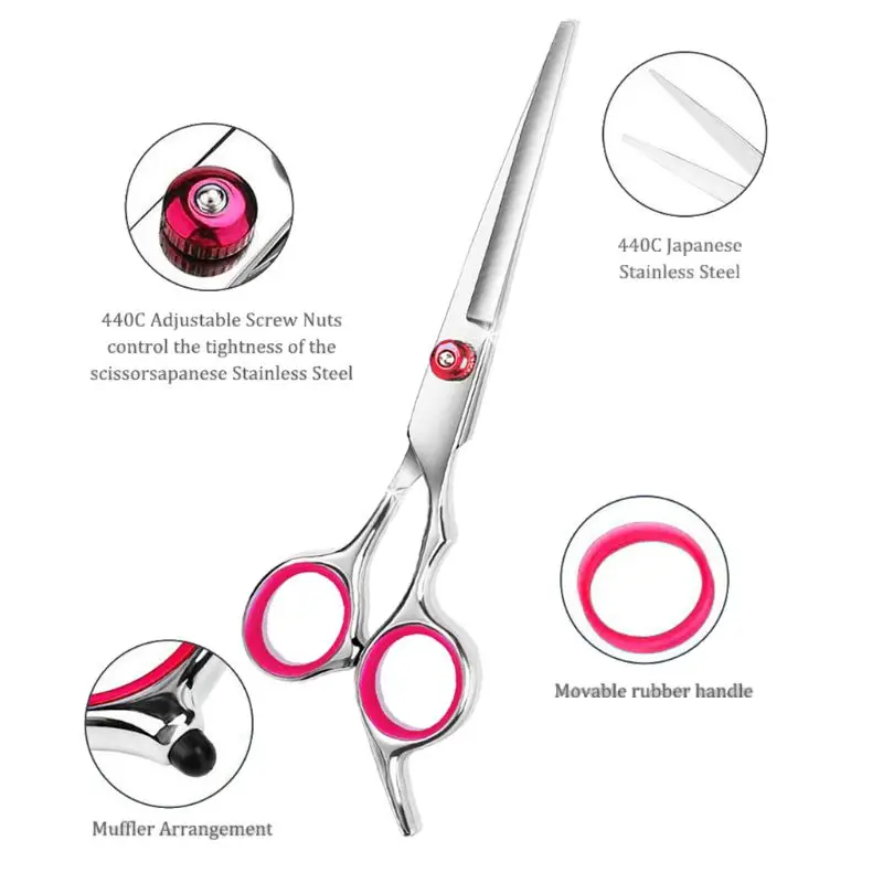 

9pcs Hair Scissor 6 Inch Barber Hairdressing Cutting Professional Shear Stainless Steel Thinning Scissor Barbershop Sal