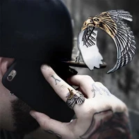 vintage flying eagle rings for men punk women exaggerated couple animal design index finger hiphop jewelry gifts