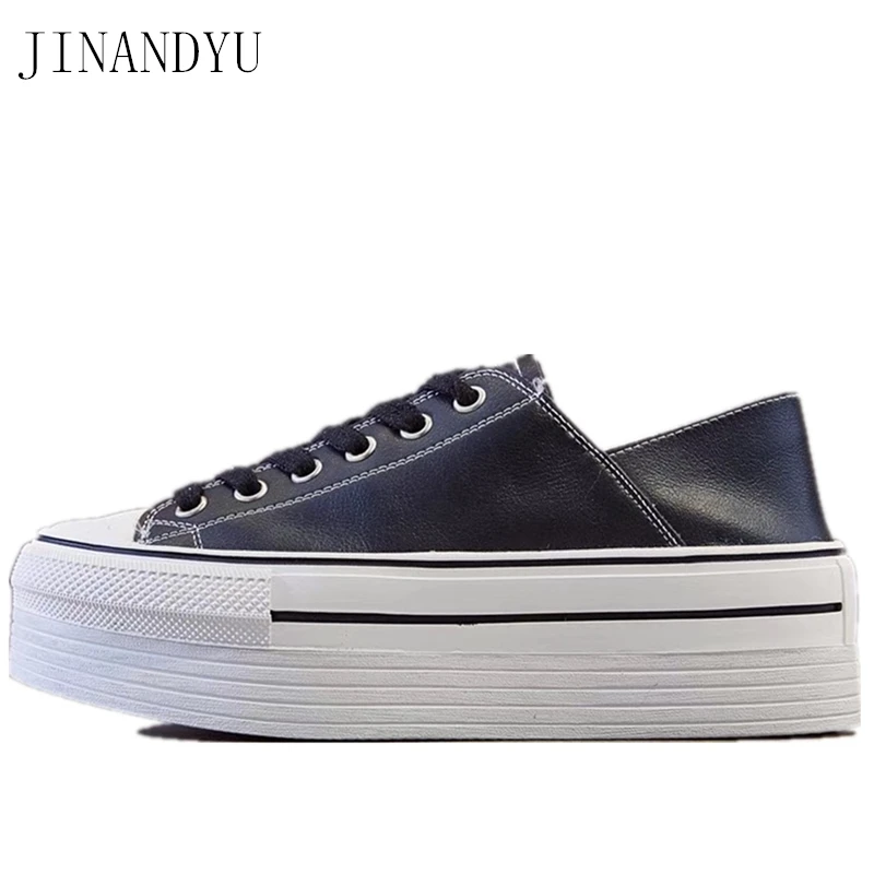

Thick Sole Genuine Leather Sneakers for Women Shoes Casual Black Shoes Platform Sneaker Women White Chunky Sneakers Fashion