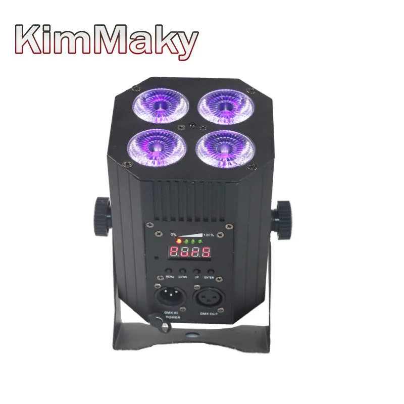 4 шт. 18 Вт 6in1 Батарея Мощность &amp Wireless DMX512 Smart свободу PAR Банок rgbawuv Перезаряжаемые