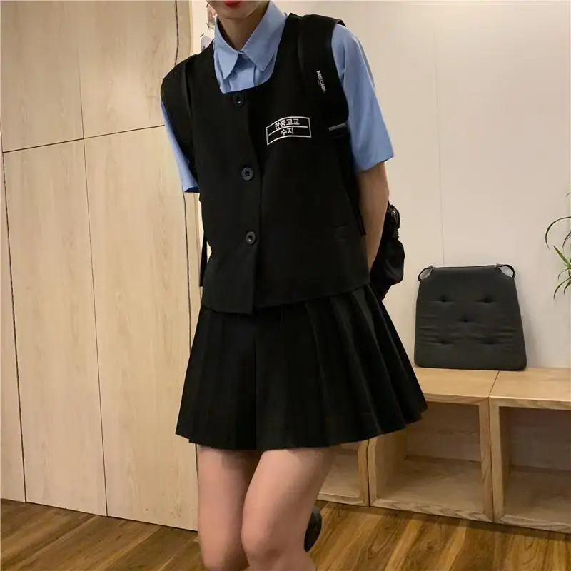 

Женские плиссированные юбки с высокой талией, однотонные повседневные уличные юбки в Корейском стиле, модные удобные женские повседневные ...