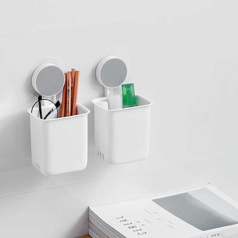 Wall Mounted Toothbrush Holder Toothpaste Mouth Cup Waterproof Drill-FreeBathroom Storage Shelf Portable Rack Organize | Дом и сад