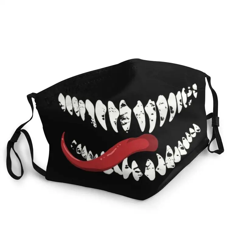 

Alien Monster Villain Teeth Face Mask Unisex Venom Demon Halloween Cosplay Anti Haze Dust Mask Protection Respirator Muffle