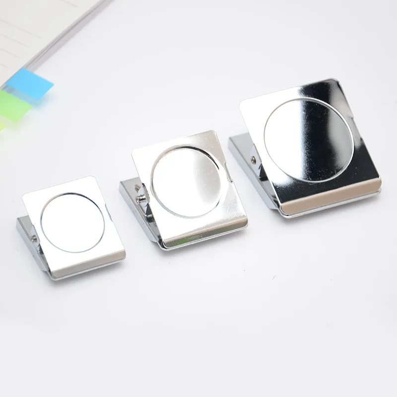 

3 pcs/lot Stainless Steel 45/38/31mm Magnetic Metal Clamp Cute Paper Memo Folder Photo Holder Stationery Office Binding Supplies